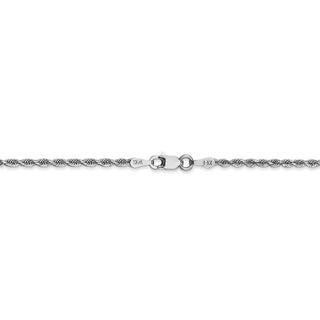 24" 14k White Gold 2.00mm Diamond-cut Quadruple Rope Chain Necklace