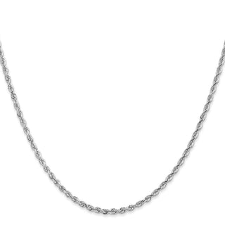 16" 14k White Gold 2.25mm Diamond-cut Quadruple Rope Chain Necklace