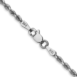 16" 14k White Gold 2.25mm Diamond-cut Quadruple Rope Chain Necklace
