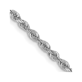 16" 14k White Gold 2.25mm Diamond-cut Quadruple Rope Chain Necklace