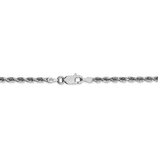 9" 14k White Gold 2.75mm Diamond-cut Quadruple Rope Chain Anklet
