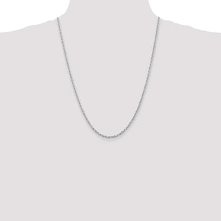 24" 14k White Gold 2.75mm Diamond-cut Quadruple Rope Chain Necklace