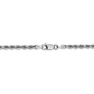 24" 14k White Gold 3.0mm Diamond-cut Quadruple Rope Chain Necklace