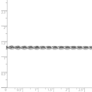24" 14k White Gold 3.0mm Diamond-cut Quadruple Rope Chain Necklace