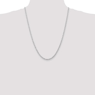 24" 14k White Gold 3.0mm Diamond-cut Quadruple Rope Chain Necklace