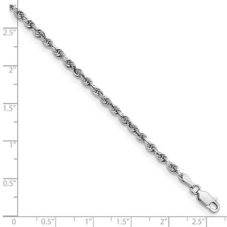 8" 14k White Gold 3.0mm Diamond-cut Quadruple Rope Chain Bracelet