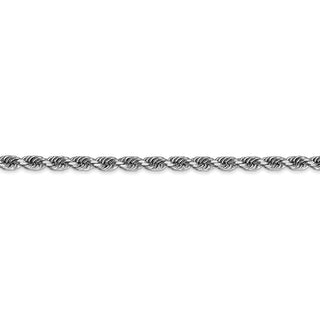 22" 14k White Gold 3.35mm Diamond-cut Quadruple Rope Chain Necklace