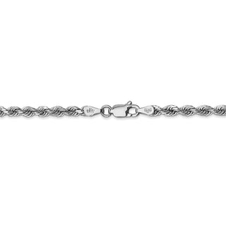 22" 14k White Gold 3.35mm Diamond-cut Quadruple Rope Chain Necklace
