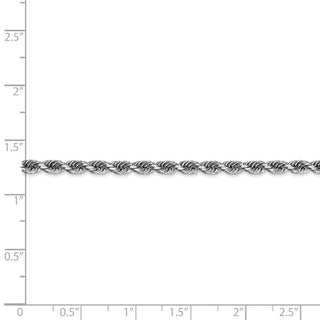 22" 14k White Gold 3.35mm Diamond-cut Quadruple Rope Chain Necklace