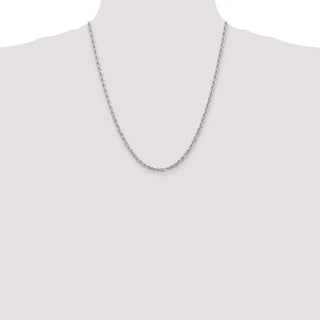 22" 14k White Gold 3.35mm Diamond-cut Quadruple Rope Chain Necklace