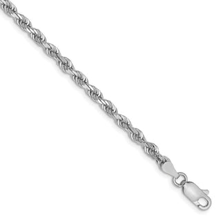 8" 14k White Gold 3.35mm Diamond-cut Quadruple Rope Chain Bracelet