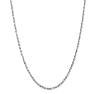 22" 14k White Gold 3.35mm Diamond-cut Quadruple Rope Chain Necklace
