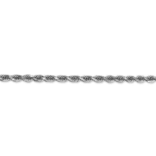 22" 14k White Gold 4mm Diamond-cut Quadruple Rope Chain Necklace