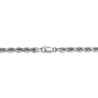 22" 14k White Gold 4mm Diamond-cut Quadruple Rope Chain Necklace