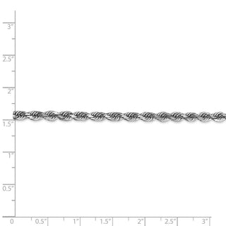 22" 14k White Gold 4mm Diamond-cut Quadruple Rope Chain Necklace