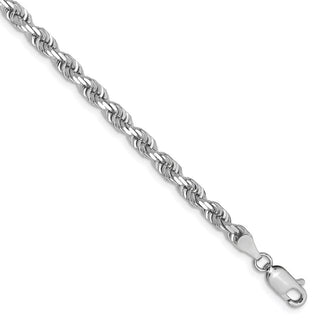 8" 14k White Gold 4mm Diamond-cut Quadruple Rope Chain Bracelet