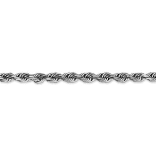 8" 14k White Gold 4.5mm Diamond-cut Quadruple Rope Chain Bracelet