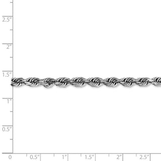 8" 14k White Gold 4.5mm Diamond-cut Quadruple Rope Chain Bracelet
