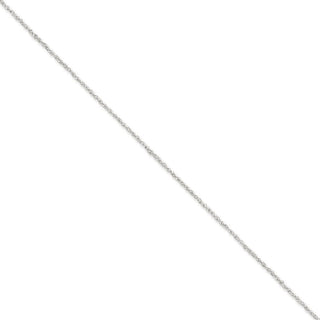 10" 14K White Gold 1.7mm Ropa Chain Anklet