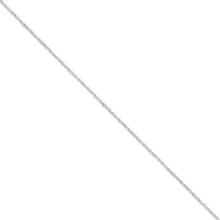 9" 14K White Gold 1.7mm Ropa Chain Anklet