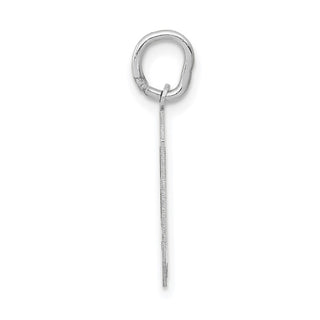 14K White Gold Medium Satin Number 0 Charm