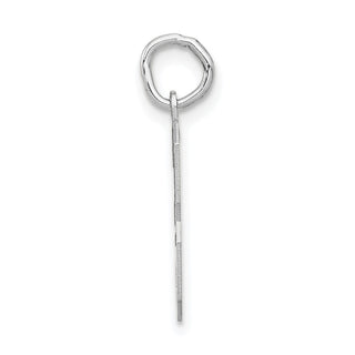 14K White Gold Medium Satin Number 3 Charm