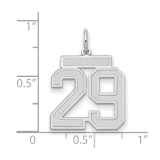 14k White Gold Medium Satin Number 29 Charm