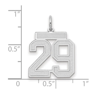 14k White Gold Medium Satin Number 29 Charm