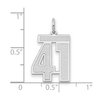14k White Gold Medium Satin Number 41 Charm