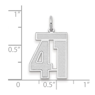 14k White Gold Medium Satin Number 41 Charm