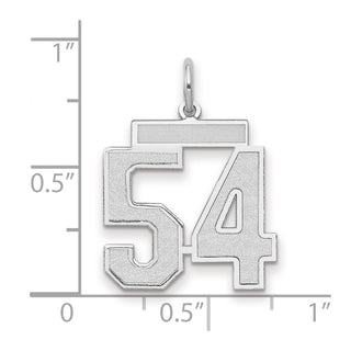 14k White Gold Medium Satin Number 54 Charm