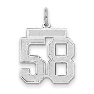 14k White Gold Medium Satin Number 58 Charm