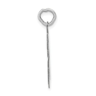 14k White Gold Medium Satin Number 66 Charm