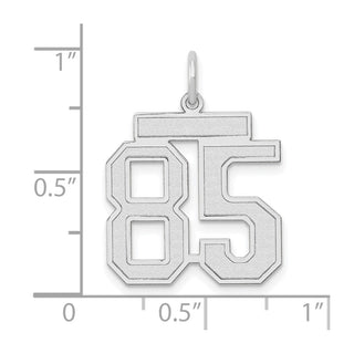 14k White Gold Medium Satin Number 85 Charm