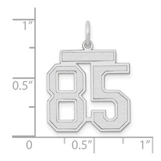 14k White Gold Medium Satin Number 85 Charm