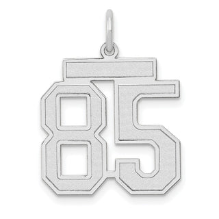 14k White Gold Medium Satin Number 85 Charm