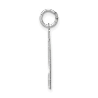 14k White Gold Medium Satin Number 97 Charm