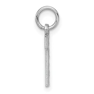 14k White Gold Casted Small Diamond-Cut Number 1 Charm