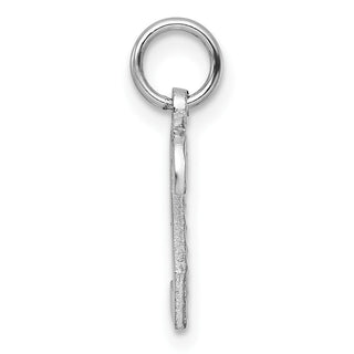 14k White Gold Casted Small Diamond-Cut Number 2 Charm