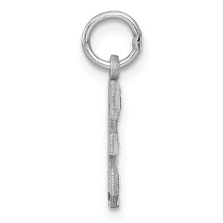 14k White Gold Casted Small Diamond-Cut Number 3 Charm