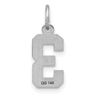 14k White Gold Casted Small Diamond-Cut Number 3 Charm
