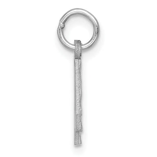 14k White Gold Casted Small Diamond-Cut Number 4 Charm