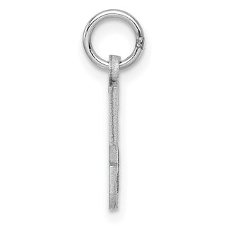 14k White Gold Casted Small Diamond-Cut Number 5 Charm