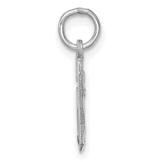 14k White Gold Casted Small Diamond-Cut Number 6 Charm