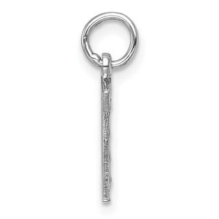 14k White Gold Casted Small Diamond-Cut Number 7 Charm