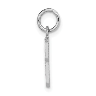 14k White Gold Casted Small Diamond-Cut Number 8 Charm