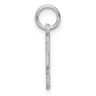 14k White Gold Casted Small Diamond-Cut Number 9 Charm