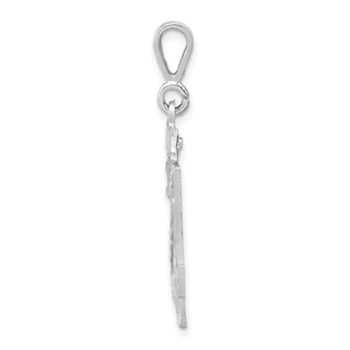 14K White Gold Small Diamond-cut Number 24 Charm
