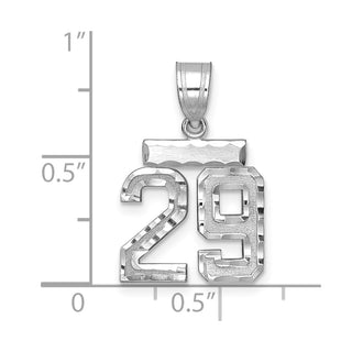 14K White Gold Small Diamond-cut Number 29 Charm