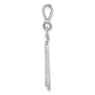14K White Gold Small Diamond-cut Number 30 Charm